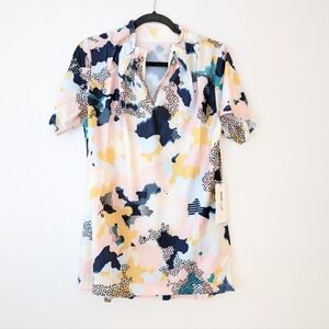 SwingDish Flutter Collection Lucinda Short Sleeve NEW Top golf Shirt Size L